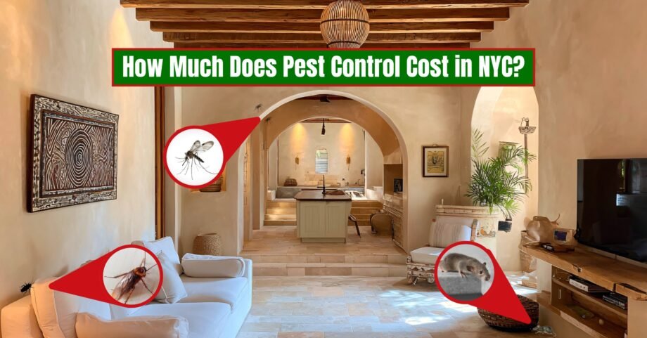 NYC apartment interior showing common household pests including rat, cockroach, and mosquito highlighting pest control costs in New York City