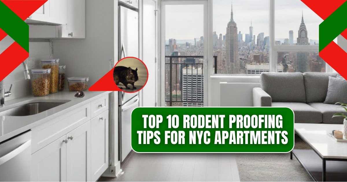 Modern NYC apartment kitchen and living room with mouse and rat highlighting common rodent entry points in city apartments